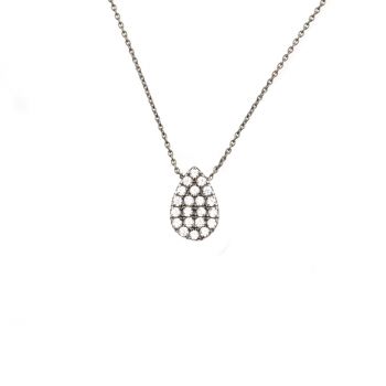 Herrliche Kurshuni Halskette mit zarter Gliederkette aus geschwärztem Sterling Silber und funkelndem Tropfen-Anhänger. Kurshuni Schmuck wird in Istanbul handgefertigt. Jetzt versandkostenfrei im Perlenmarkt OnlineShop bestellen!